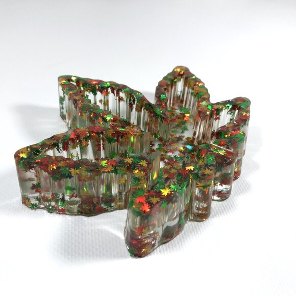 Resin Ashtray with Leaves Handmade Leaf - Picture 4 of 8